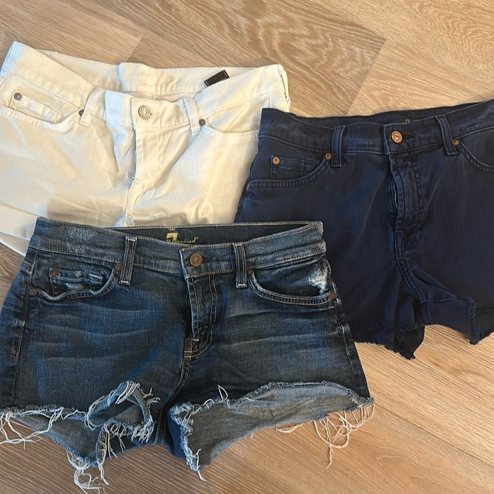 Lot of 3: 7 for All Mankind Denim Shorts SIZE 28